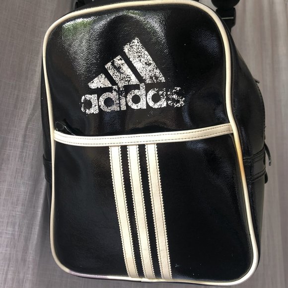 Adidas Black Glossy Mini Backpack - Picture 1 of 4